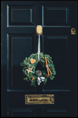 Christmas Wreath Holiday Spirit Artistic Poster