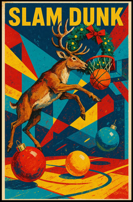 Slam Dunk Reindeer Poster