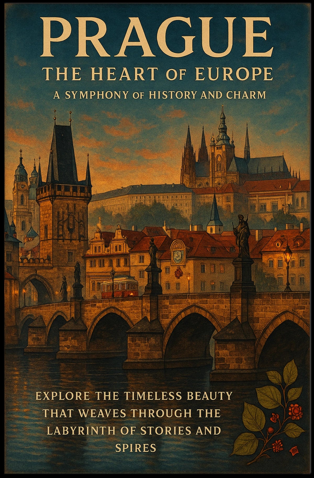 Prague The Heart of Europe Poster