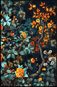 Autumnal Botanical Symphony Wall Art Print