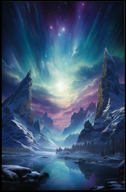 Celestial Mountain Landscape Poster