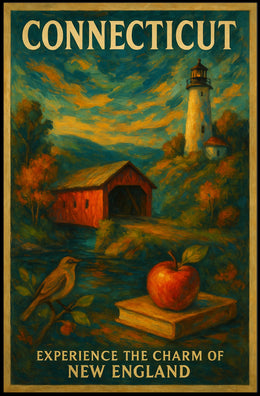 Connecticut Timeless Beauty Poster Elevates Coastal Decor