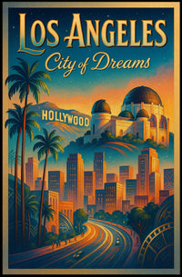 City of Dreams Los Angeles Vintage Poster