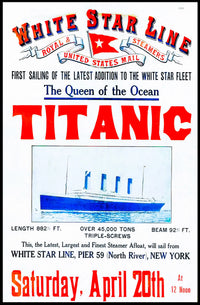 Titanic Grand Inaugural Voyage Poster Vintage Wall Art