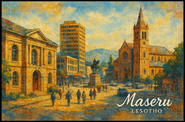 Maseru Cityscape Realism Wanderlust Poster