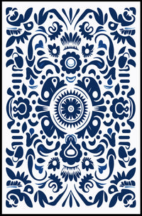 Ornate Blue Pattern Design Poster