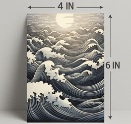 Ocean Waves At Sunset Poster PosterGoat