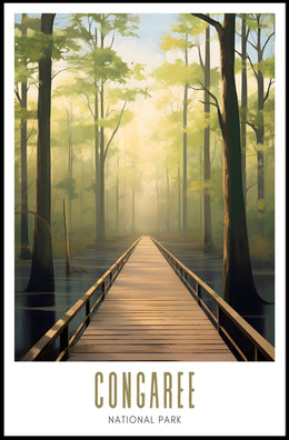 Congaree Tranquil Pathway Travel Poster Print