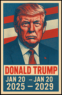 Donald Trump Presidential Term Patriotic Pop Art Poster