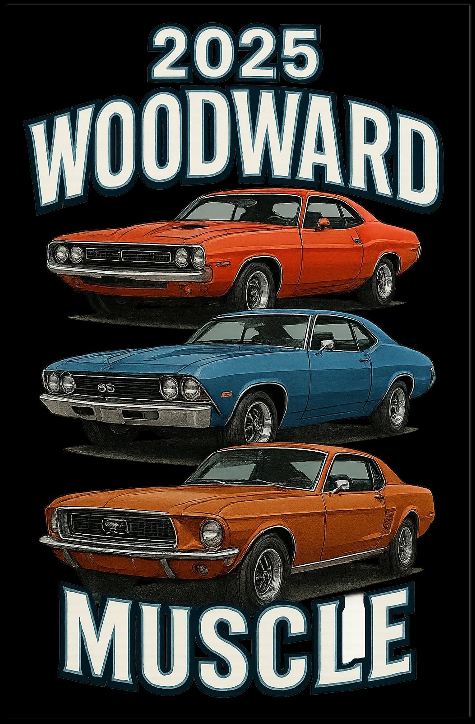 2025 Woodward Muscle Car Event Poster