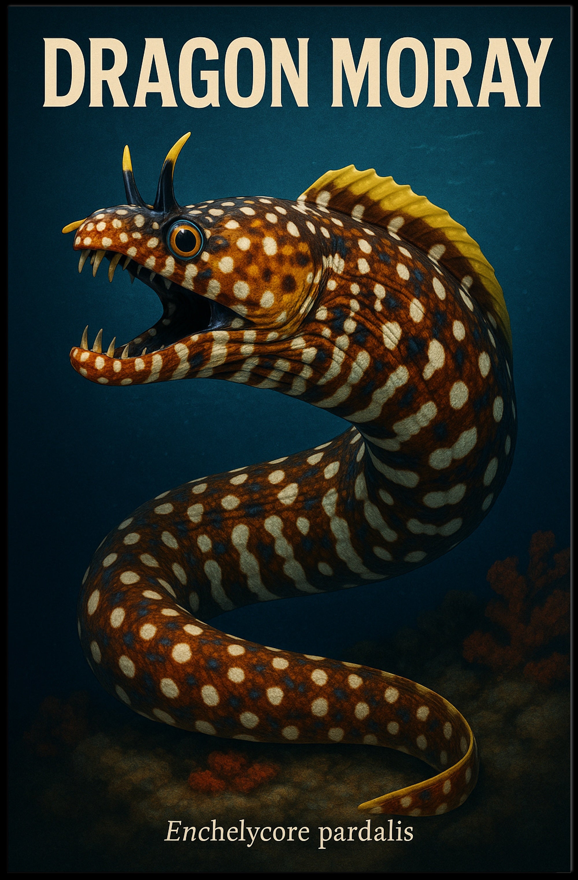 Dragon MorayEnchelycore pardalis Poster PosterGoat
