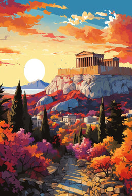 Parthenon Sunset Majesty Cultural or Heritage Poster