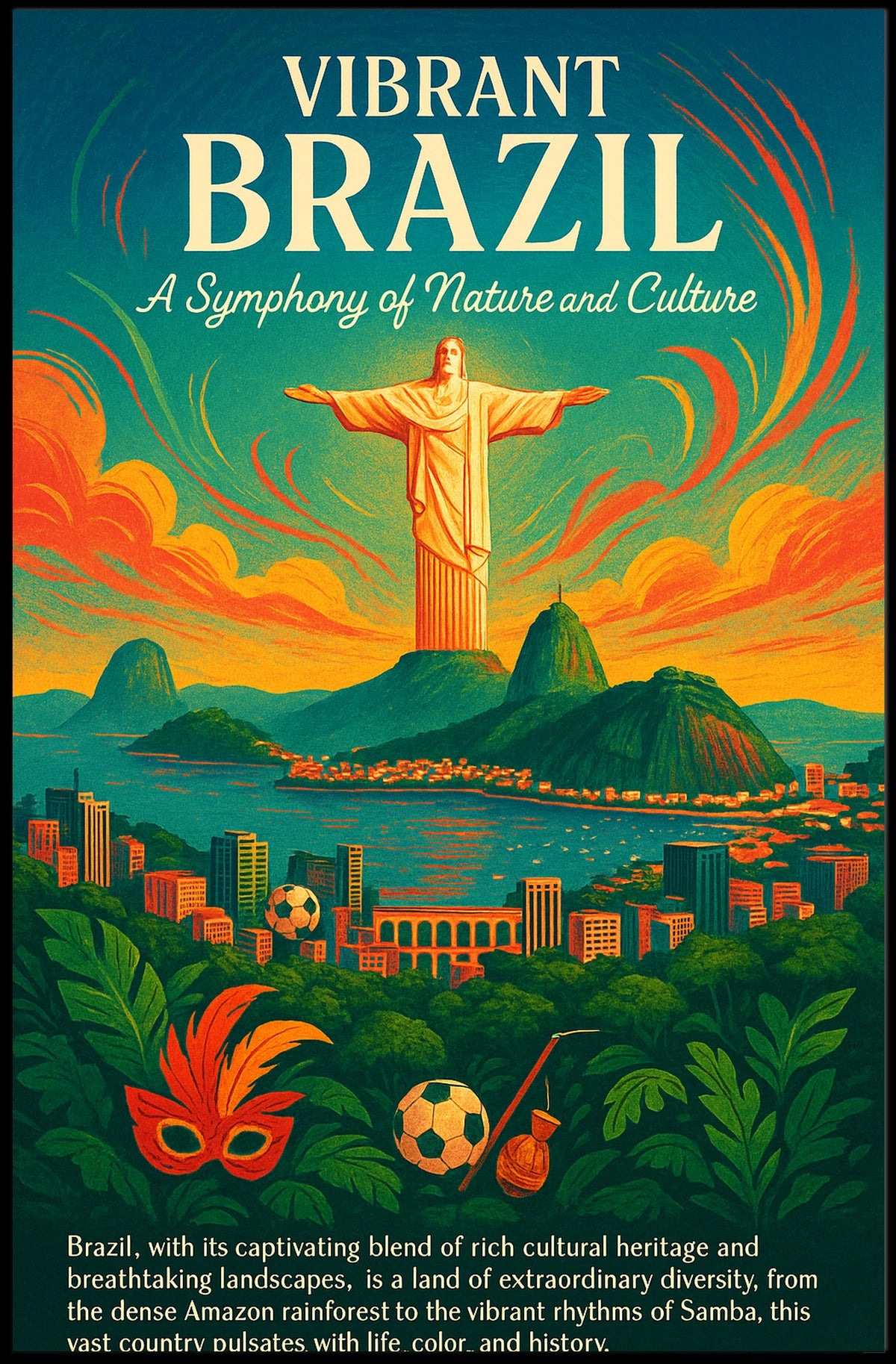 Vibrant Brazil A Symphony of Nature and Culture Poster