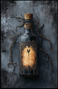 Stylized Gothic Bottle Design Abstract, Artistic, or Pop Culture Poster