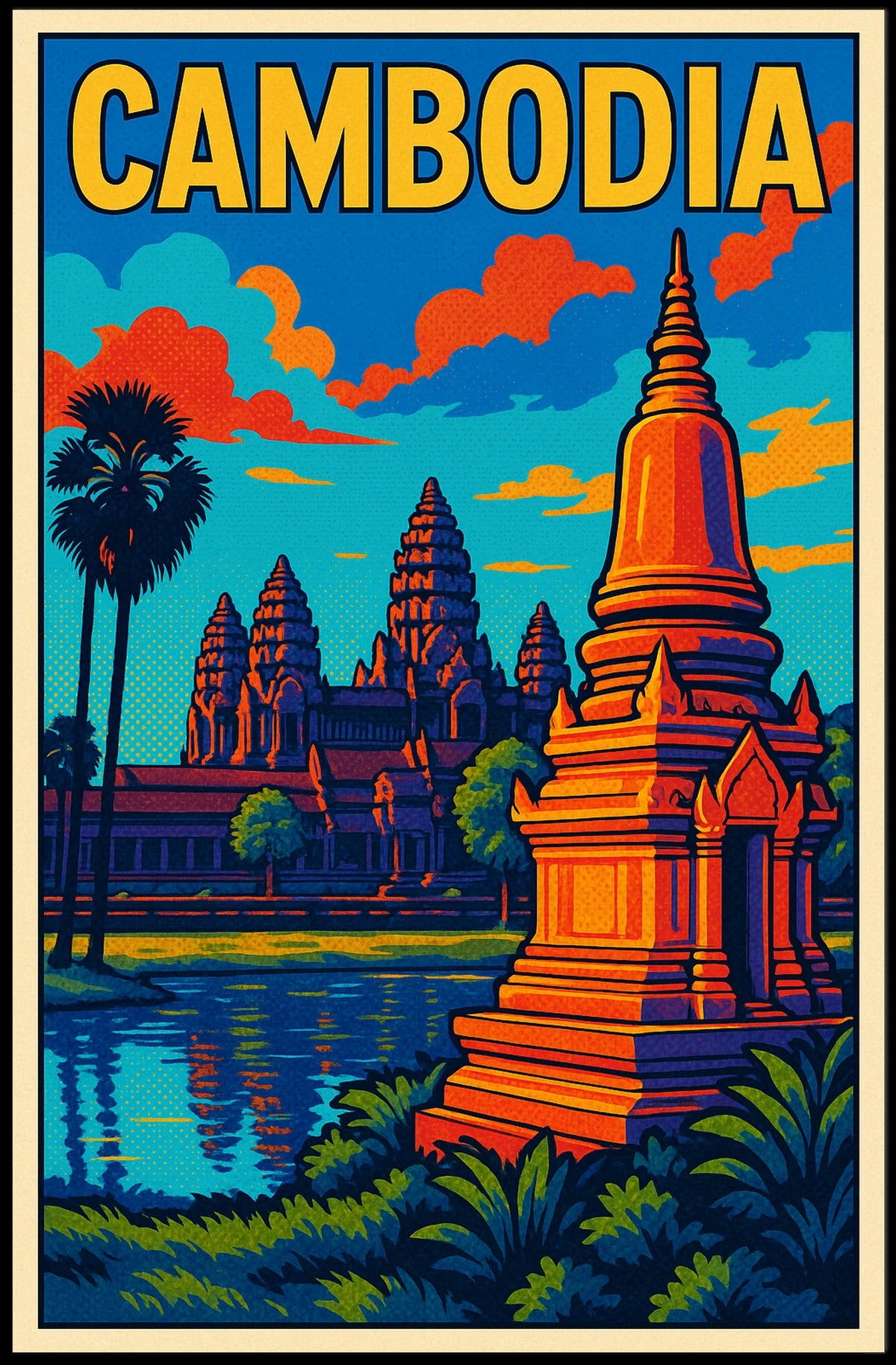 Cambodia Travel Poster