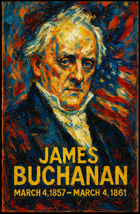 James Buchanan 15th President of the United States Glitch Hop Art Poster