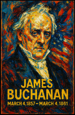 James Buchanan 15th President of the United States Glitch Hop Art Poster