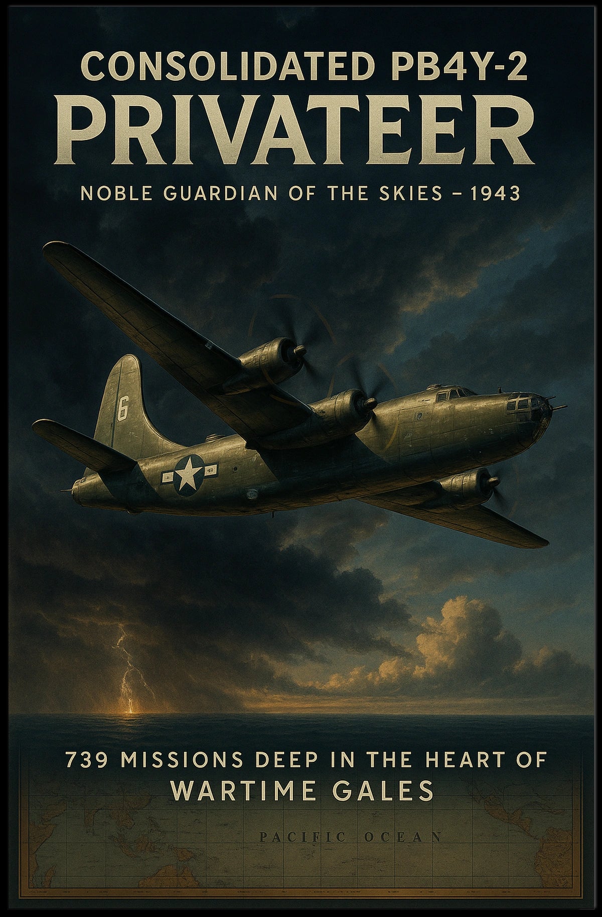 Consolidated PB4Y-2 Privateer WWII Aviation Poster