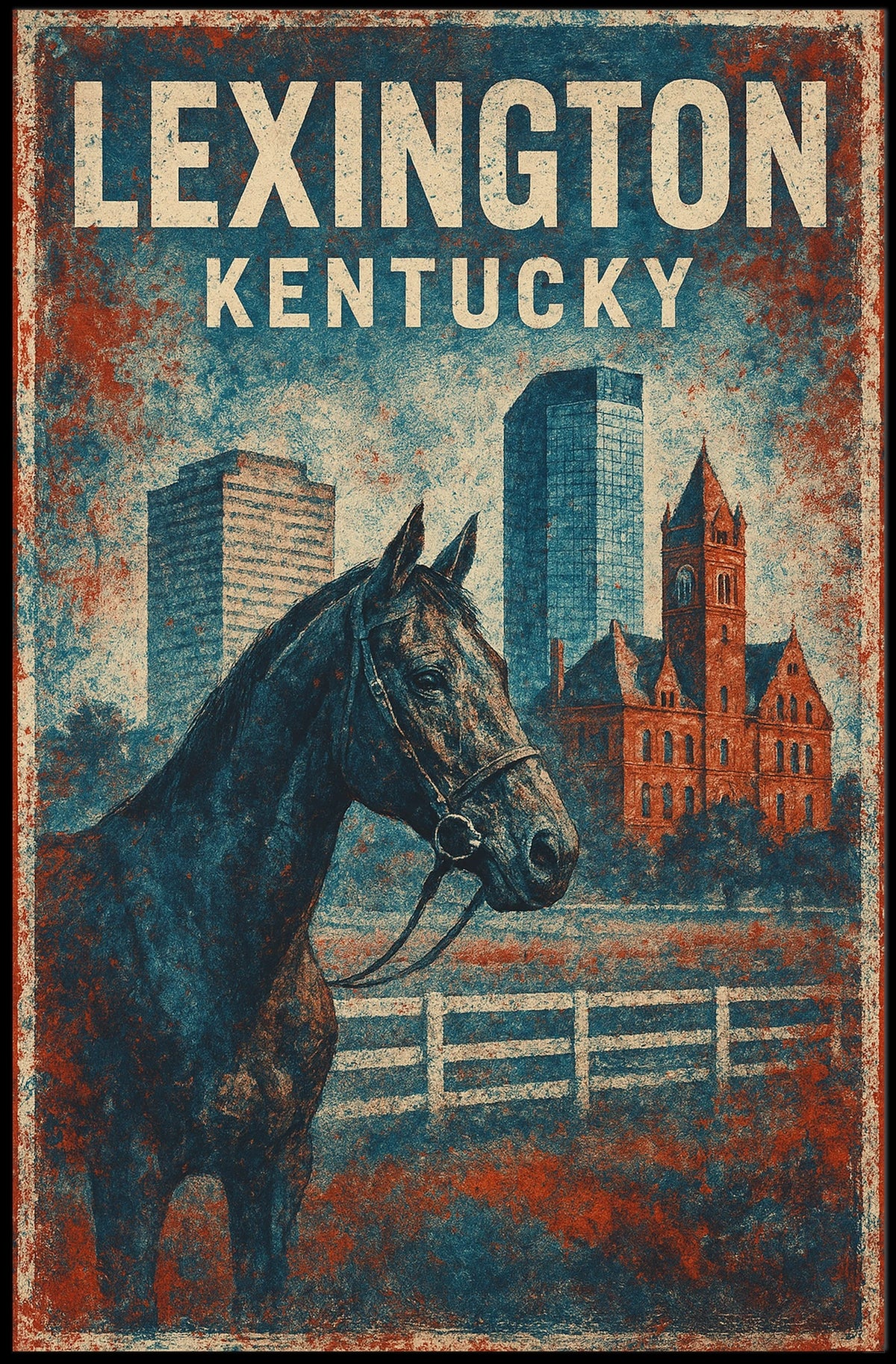 Lexington Equestrian Culture Enthusiast Vintage Poster