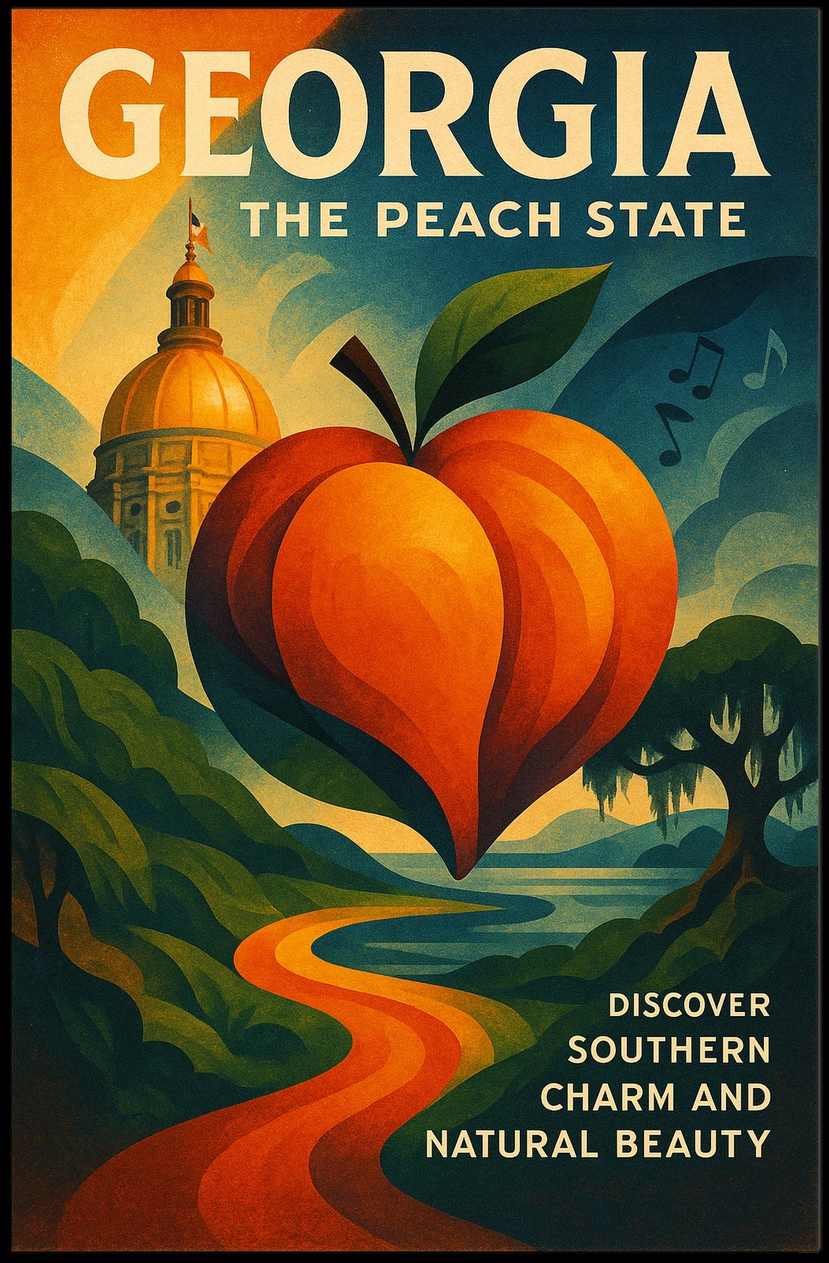 Georgia The Peach State Poster
