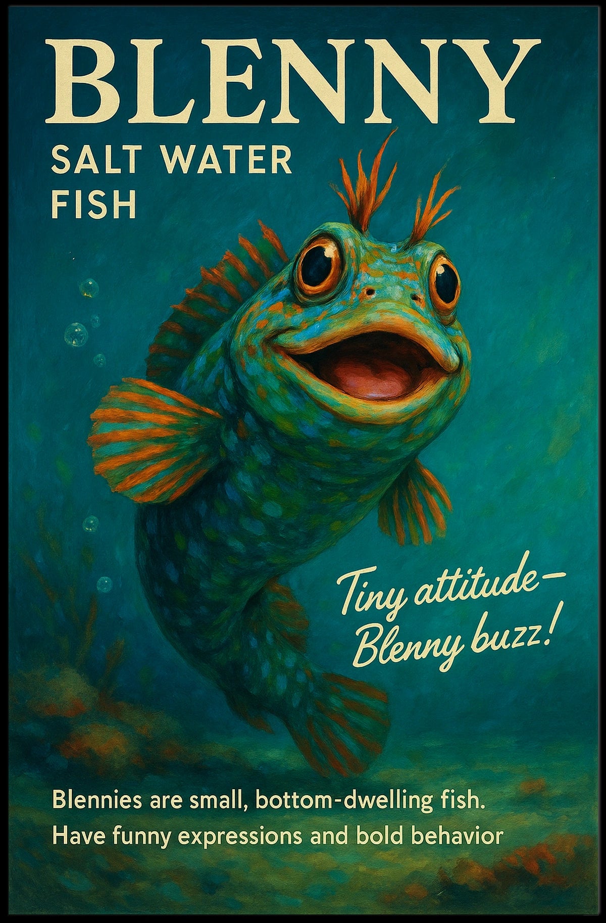 Blenny Salt Water Fish Poster