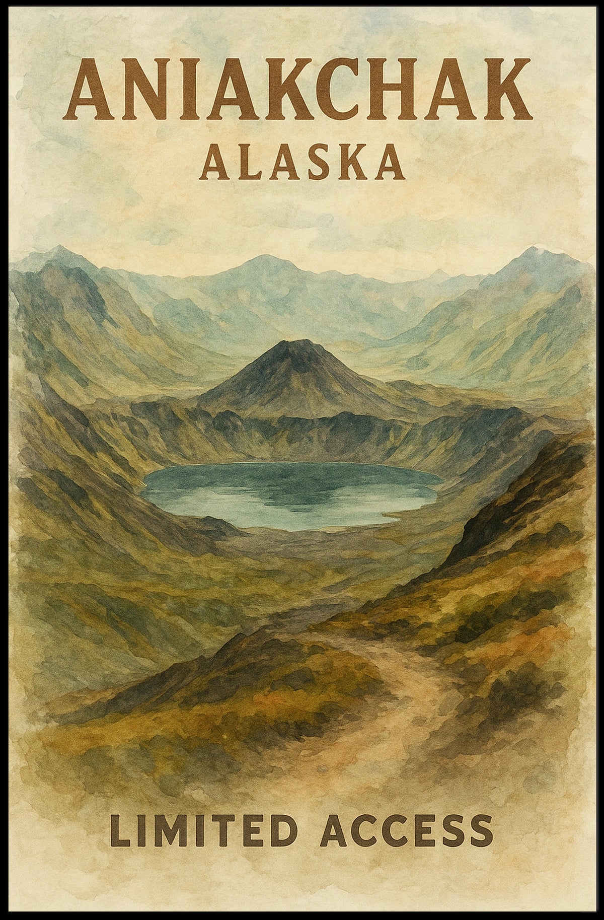 Aniakchak, Alaska Limited Access Poster