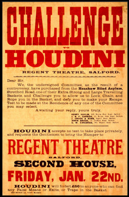 Houdini Challenge Vintage Escape Artist Cultural Poster