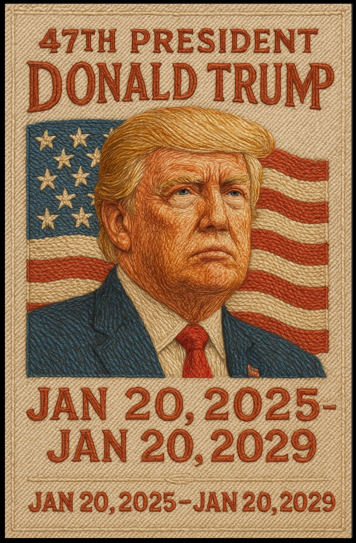 Trump Embroidered Patriot Decor Poster