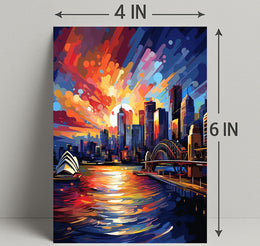 Vivid Cityscape At Sunset Poster