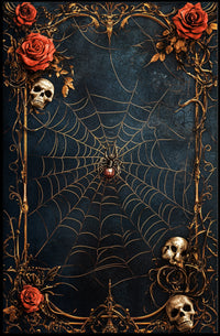 Dark and Mysterious Spiderweb Gothic Art Poster