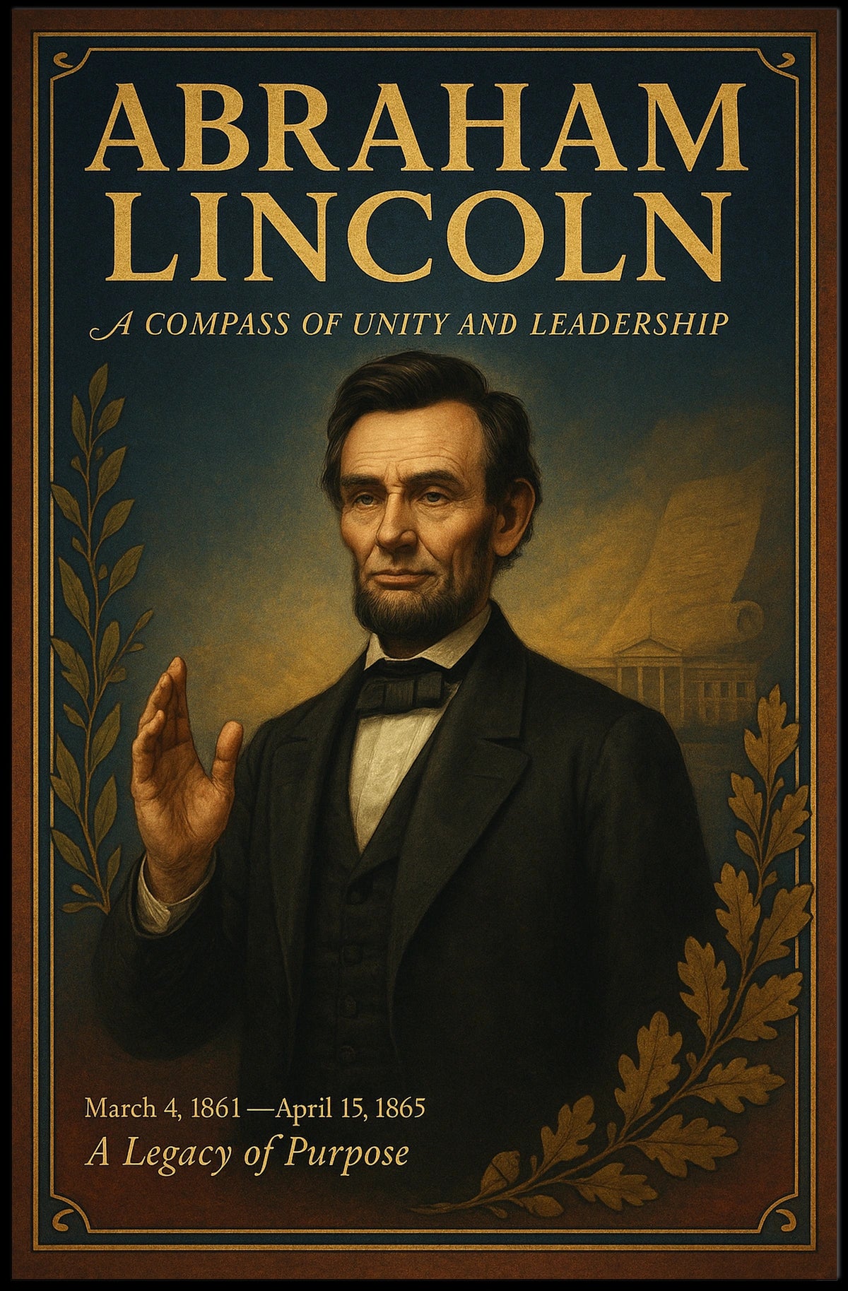 Abraham Lincoln Vintage Leadership Unity Poster Print