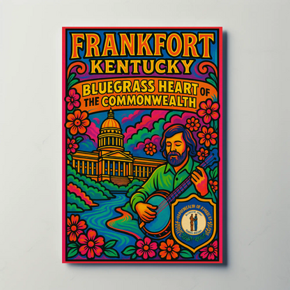 Frankfort Kentucky Bluegrass Capitol Travel Poster