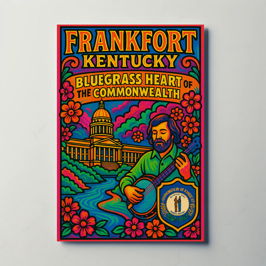 Frankfort Kentucky Bluegrass Capitol Travel Poster