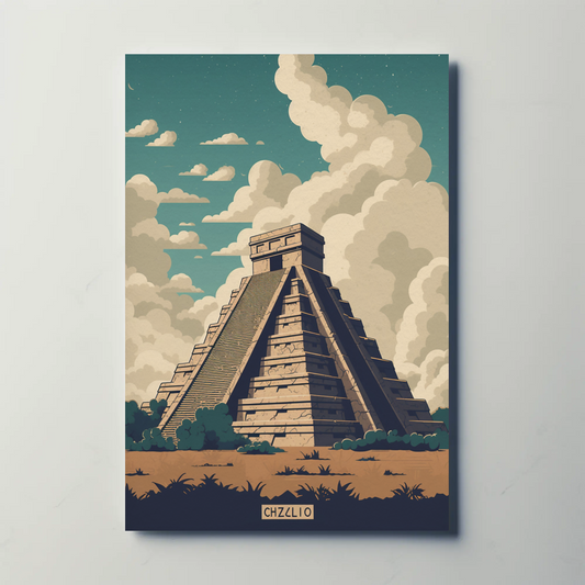 Chichen Itza Mexico Ancient Pyramid Ruins Travel Poster