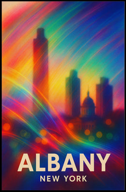 Albany Skyline Abstract Art Poster: Vibrant Cityscape