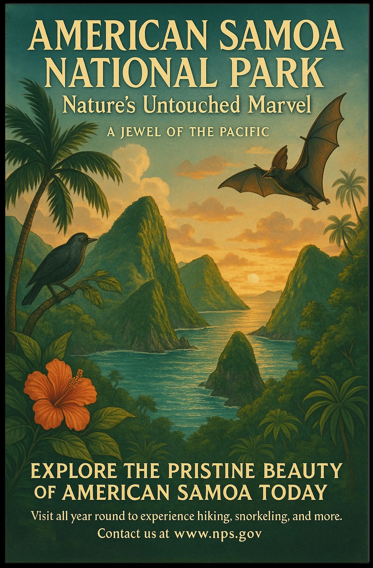 American Samoa National Park Natural Haven Poster