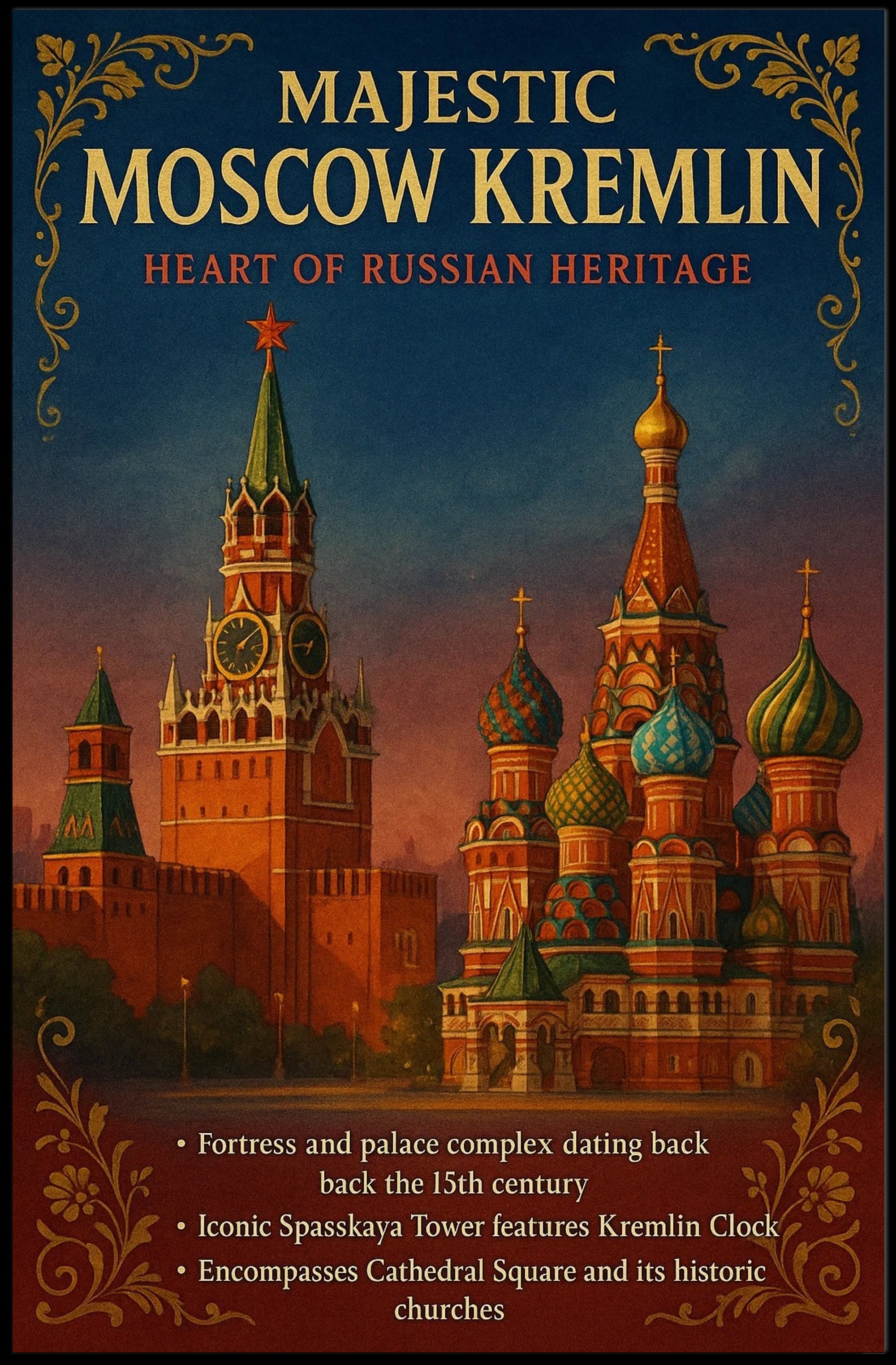 Majestic Moscow Kremlin Poster PosterGoat