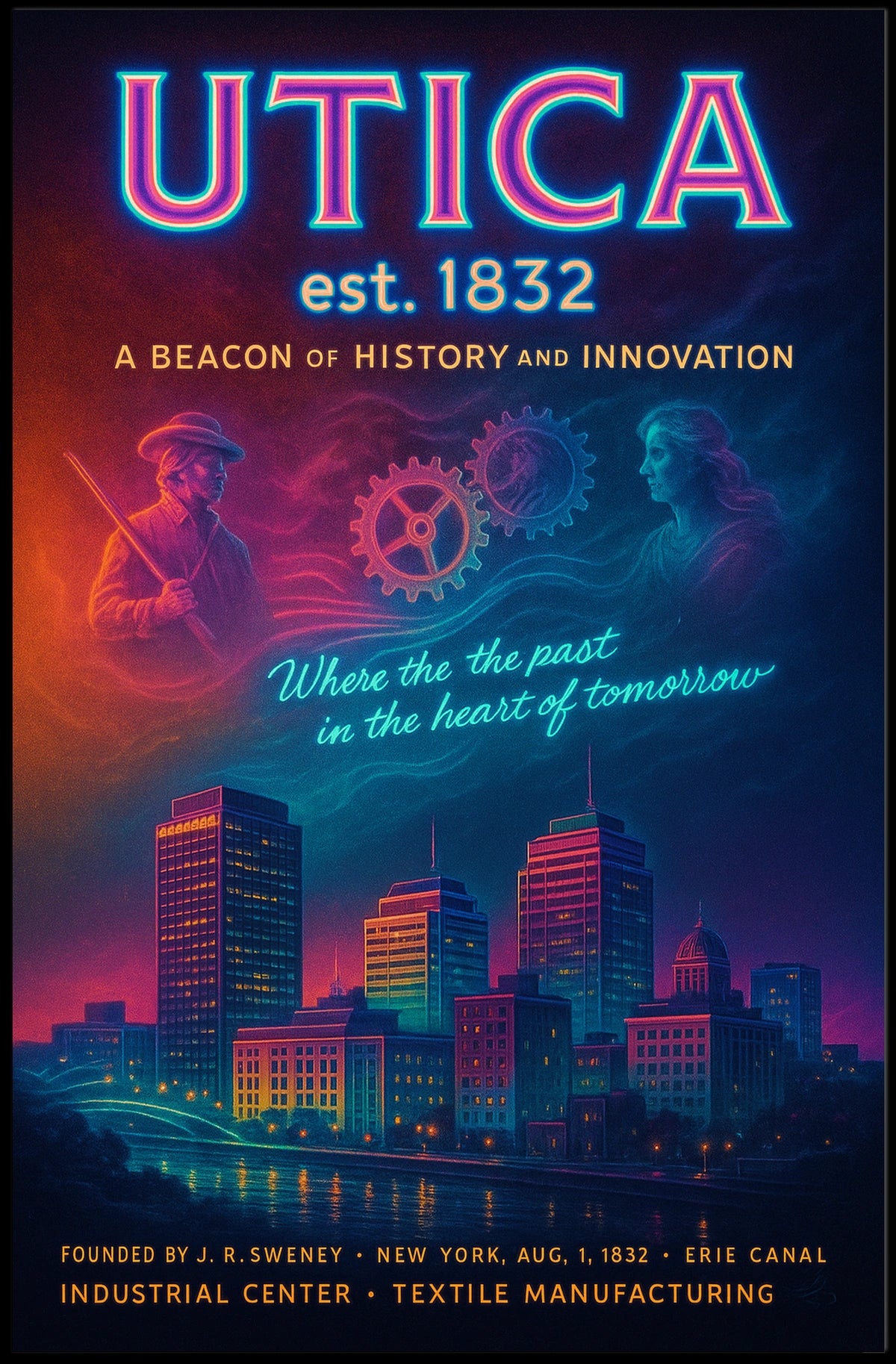 Utica Heritage and Innovation Urban Cityscape Poster