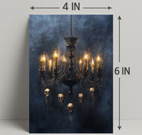Gothic Chandelier Of Skulls Poster
