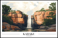 Majestic Waterfall Landscape Australia National Park Poster