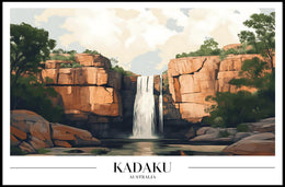 Majestic Waterfall Landscape Australia National Park Poster