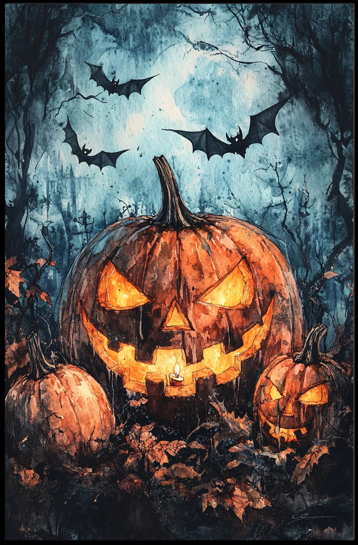 Halloween Jack-o'-Lanterns Decorative Cultural or Heritage Poster