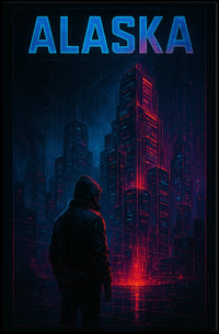 Alaska Futuristic Cityscape Poster