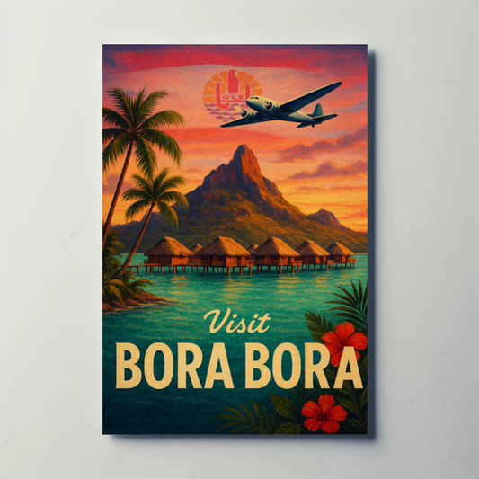 Visit Bora Bora Sunset Island Escape Travel Poster