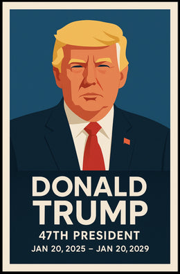 Donald Trump 47th President Iconic Scenic Portrait Vintage Inspired Wall Art Decor Lovers Poster
