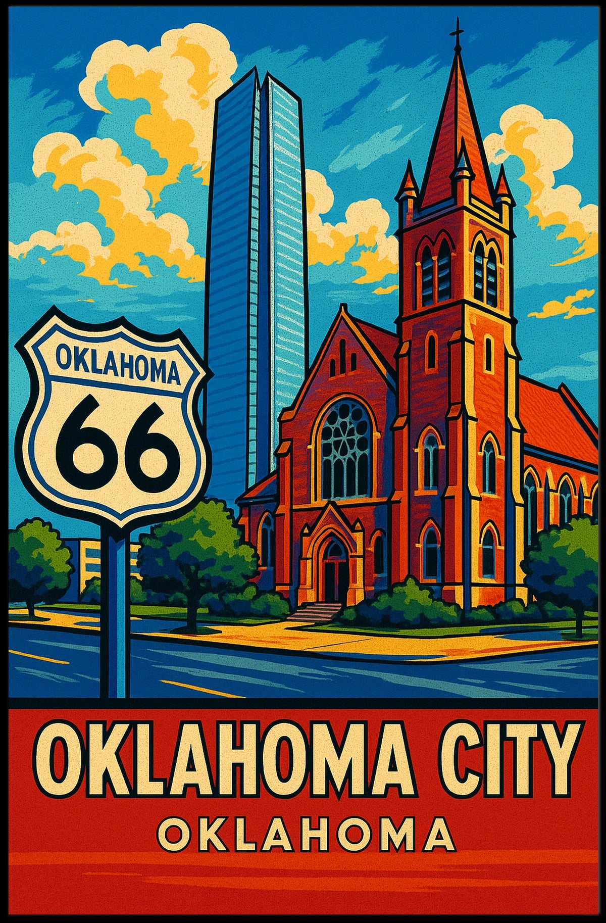 Oklahoma City Route 66 Poster
