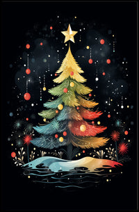 Enchanting Christmas Tree Poster: Festive Holiday Art