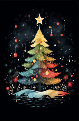 Enchanting Christmas Tree Poster: Festive Holiday Art