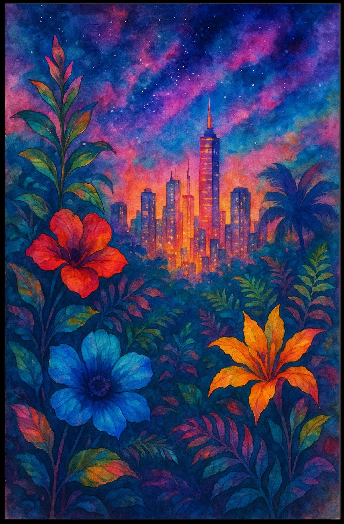 Cityscape In Bloom Poster