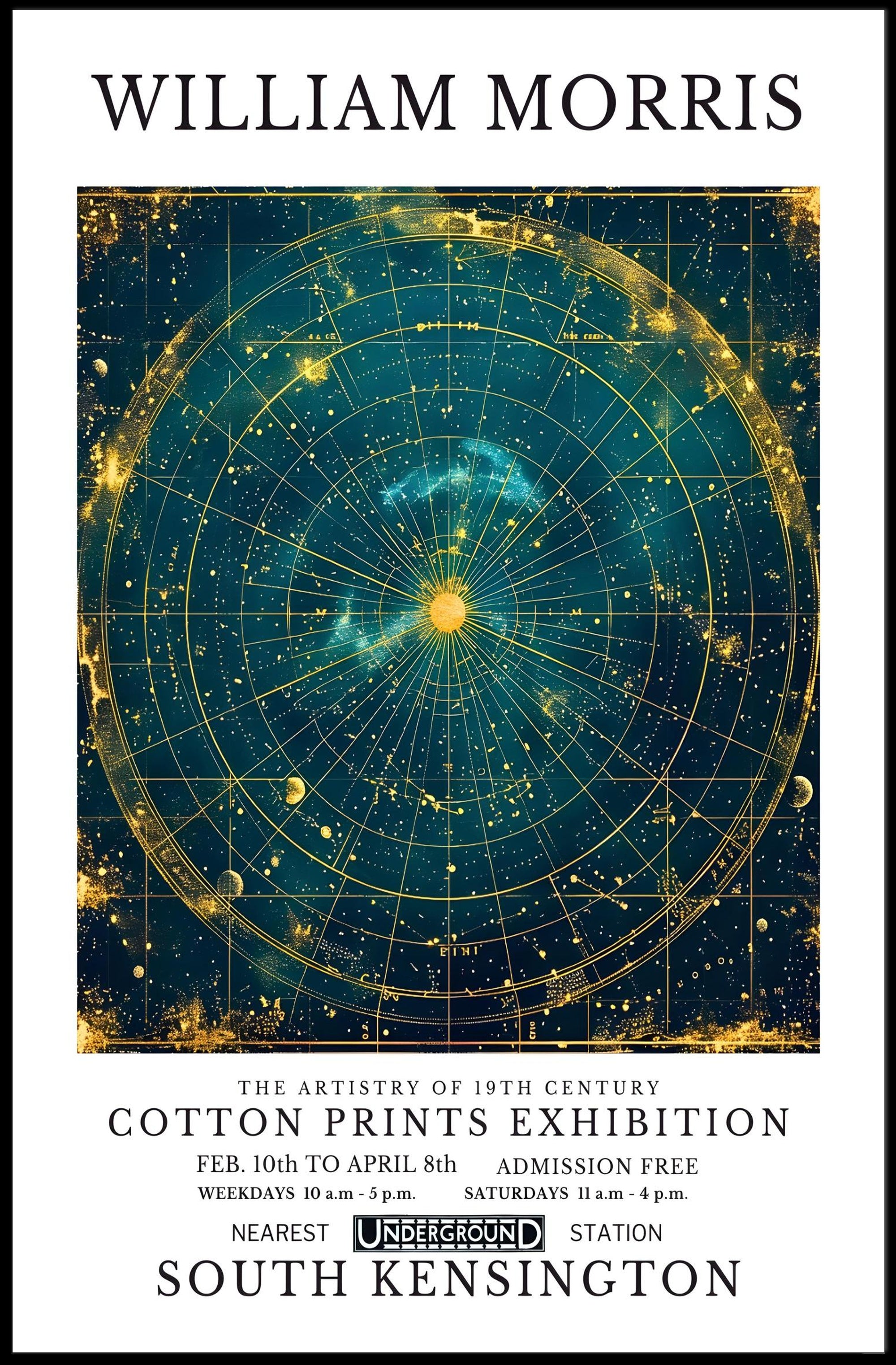 William Morris Cotton Prints Exhibition Poster
